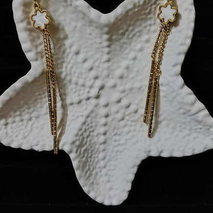 Gold chain earrings