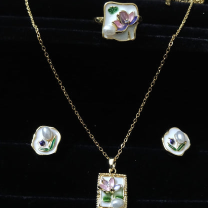 Jewelry set with pendant and earrings 
