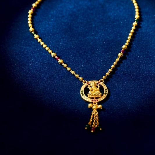 Gold necklace with a pendant