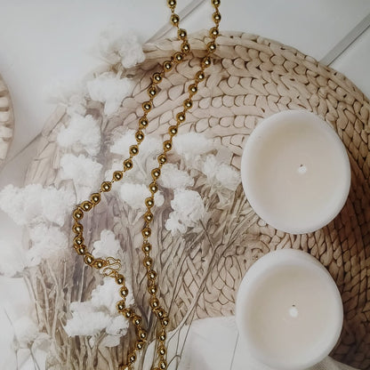 Gold necklace with small beads