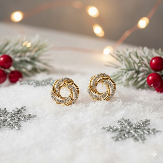 Gold spiral earrings