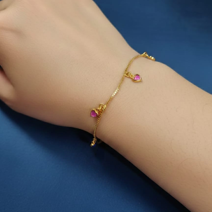 HEART SHAPED CHARMS BRACELET