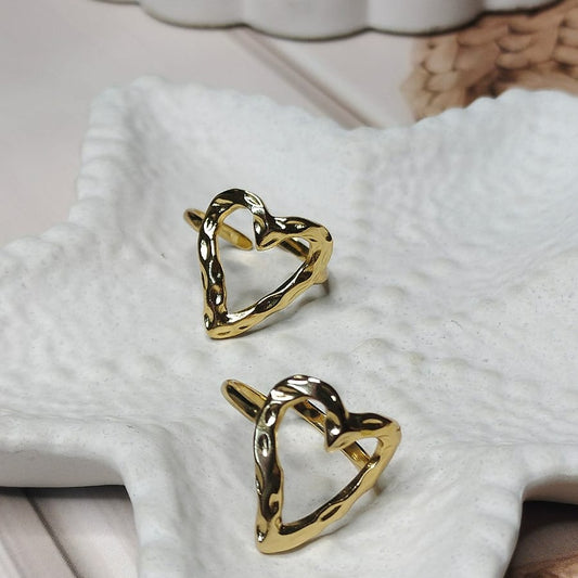 Hammered Heart Ring