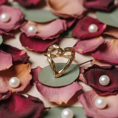 Hammered Heart Ring