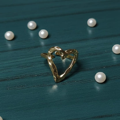 Hammered Heart Ring