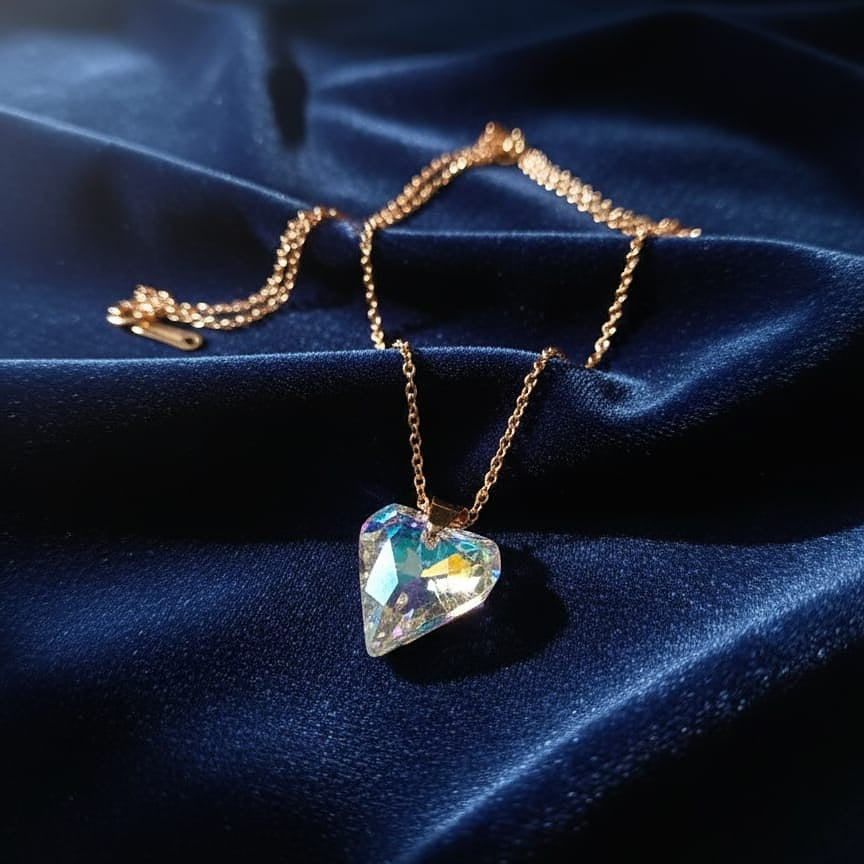 Heart-shaped crystal pendant