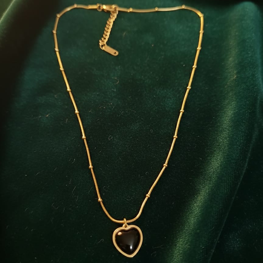 Heart Pendant Beaded Necklace
