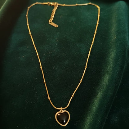 Heart Pendant Beaded Necklace