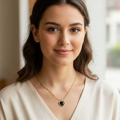 Heart Pendant Beaded Necklace