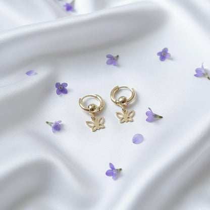 Gold butterfly earrings