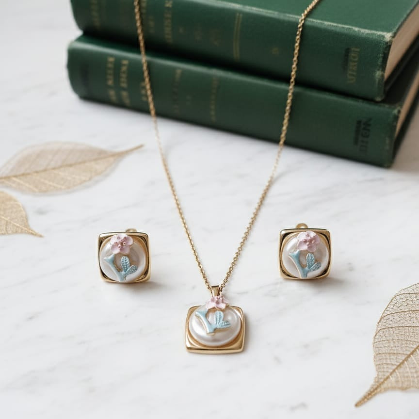 Jewelry set with necklace and earrings 