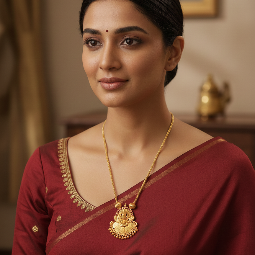 Kathakali with Goddess Lakshmi Haram Necklace