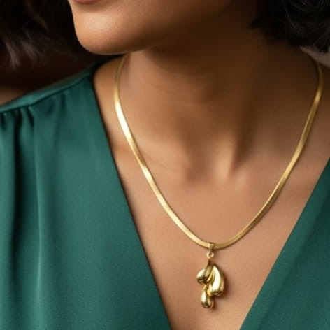 Modern Gold Set Necklace and Earrings