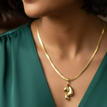 Modern Gold Set Necklace and Earrings