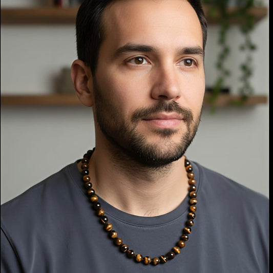 Natural Tiger’s Eye Beaded Necklace