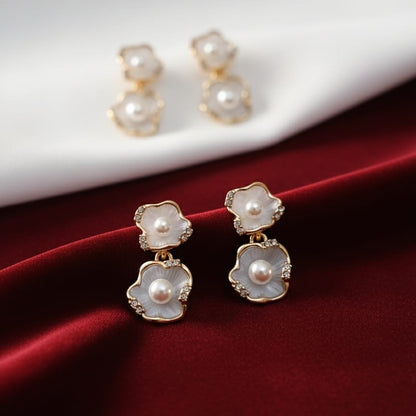 Pearl Blossom Drop Earrings