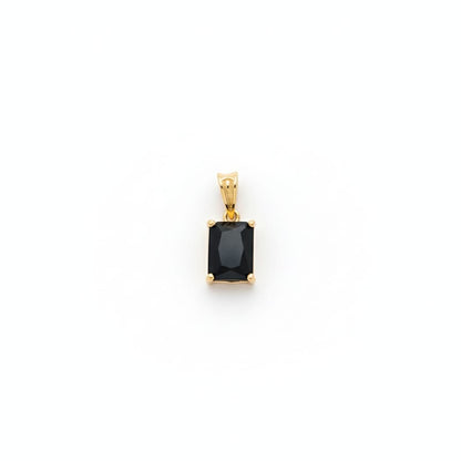 Rectangular Gemstone Gold Pendant