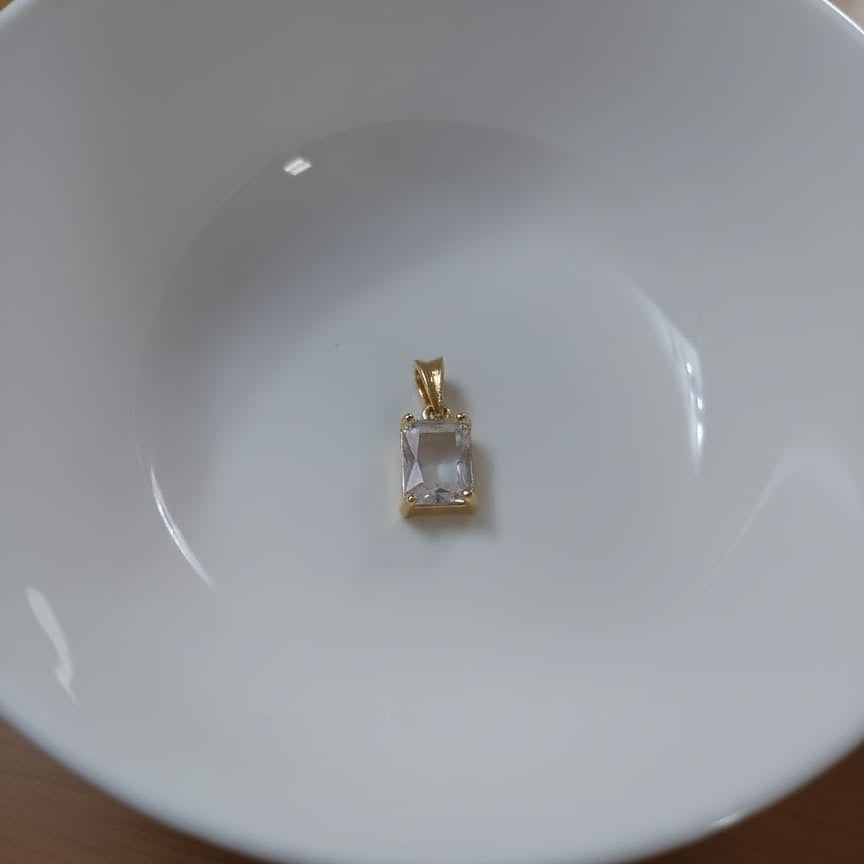 Rectangular Gemstone Gold Pendant