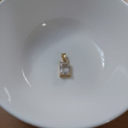 Rectangular Gemstone Gold Pendant