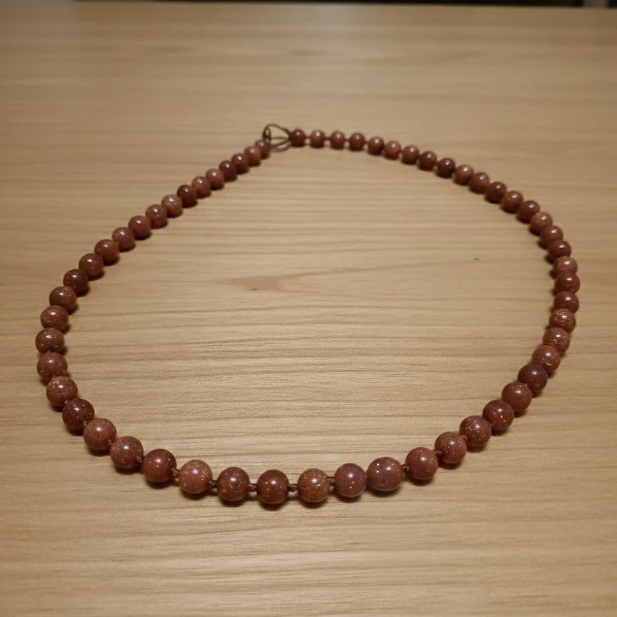 Red Goldstone Beaded Strand Necklace