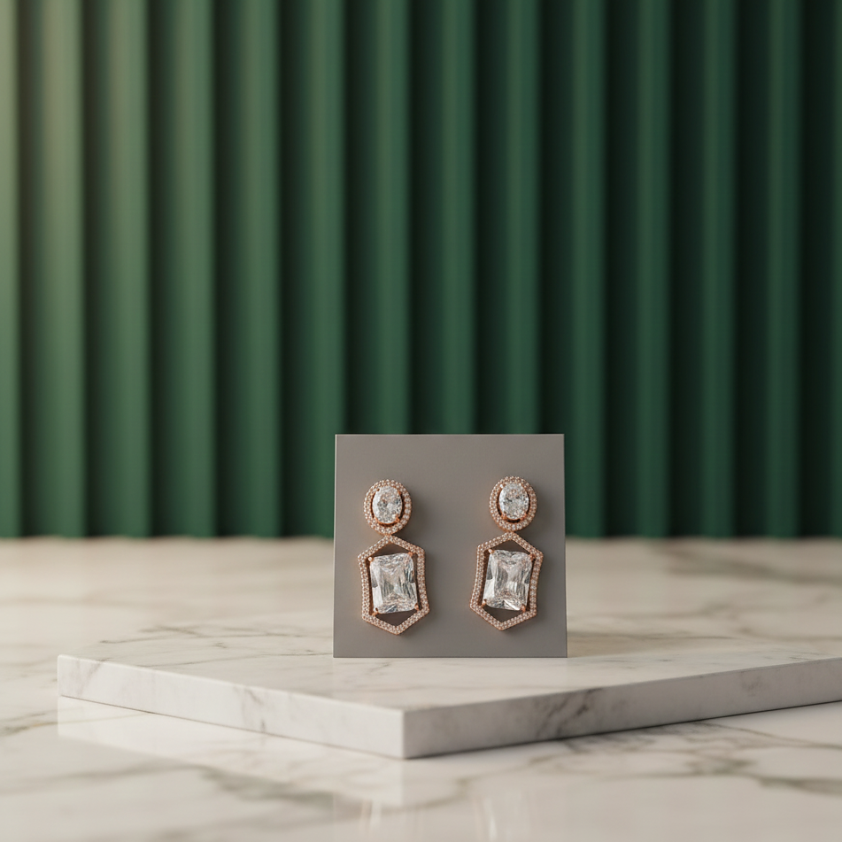 Rose Gold Dangle Earrings