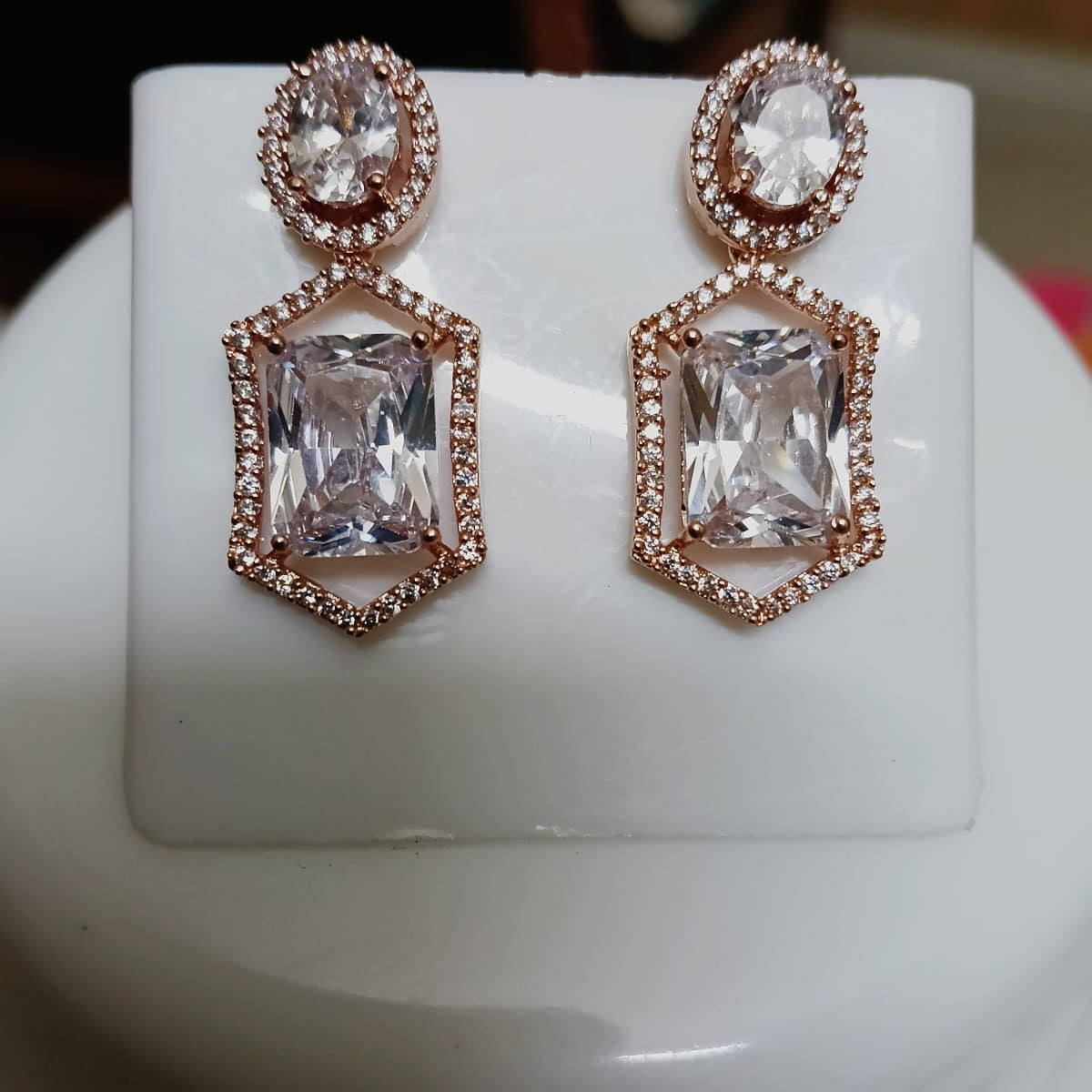 Rose Gold Dangle Earrings