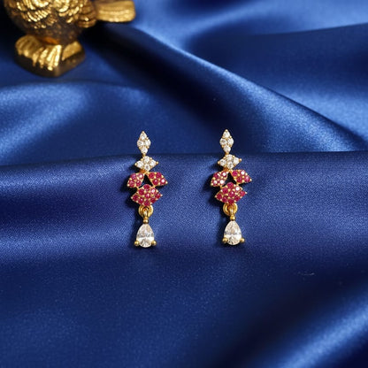 Pair of earrings with gemstones