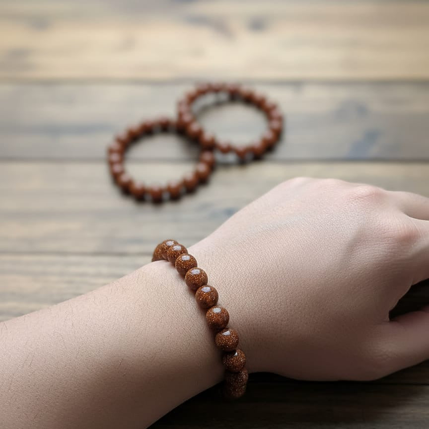 Sandstone Beaded Stretch Bracelet