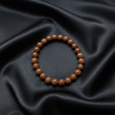 Shimmering Goldstone Beaded Stretch Bracelet