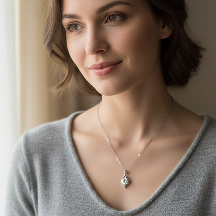 Elegant Solitaire Pendant Necklace