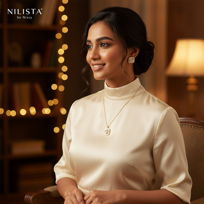 Square Flower & Pearl Jewelry Set