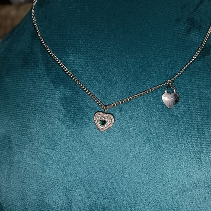 Sterling Silver-Toned Rope-Twist Heart Pendant Necklace