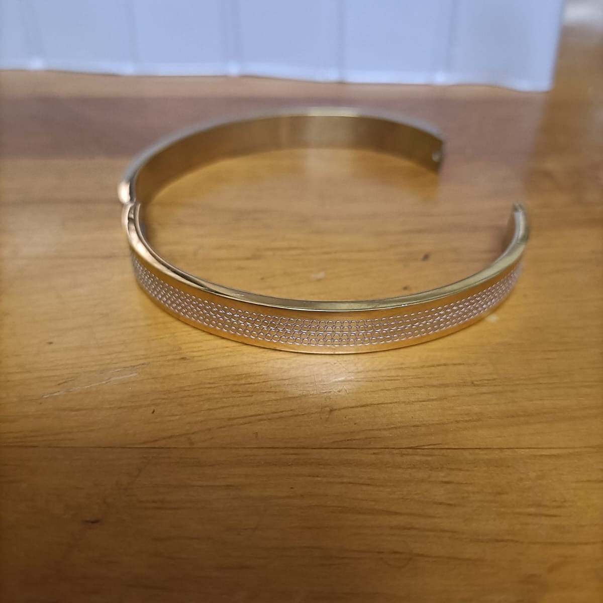 Gold-Toned Textured Bangle