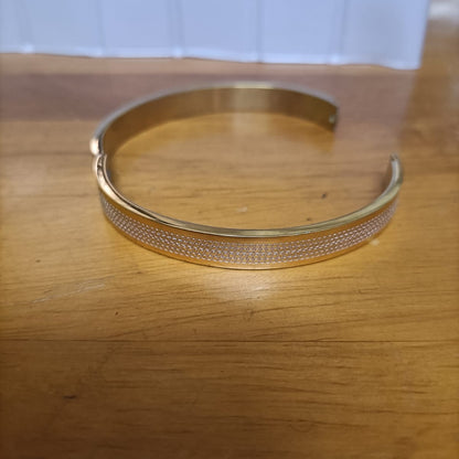 Gold-Toned Textured Bangle
