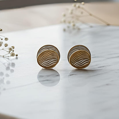 Textured Wave Stud Earrings