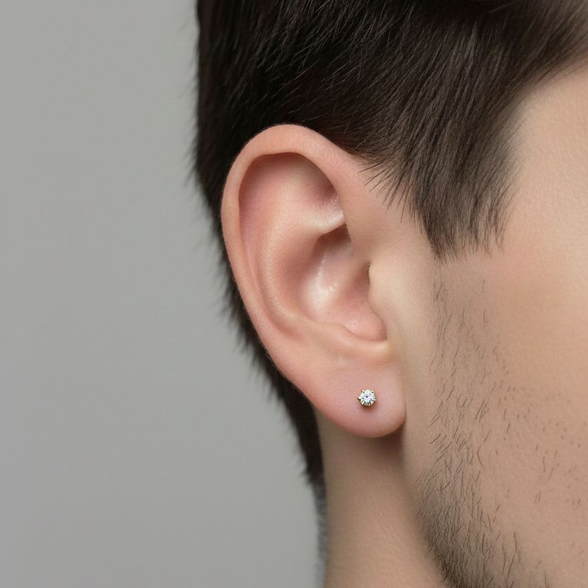 Threaded Gold Crystal Earring