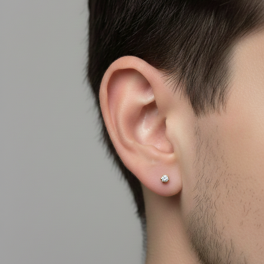 Threaded Gold Crystal Earring