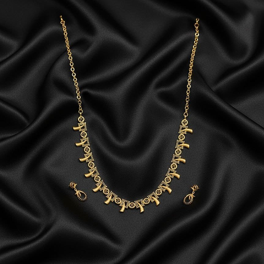 Gold necklace and earrings  