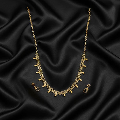 Gold necklace and earrings  