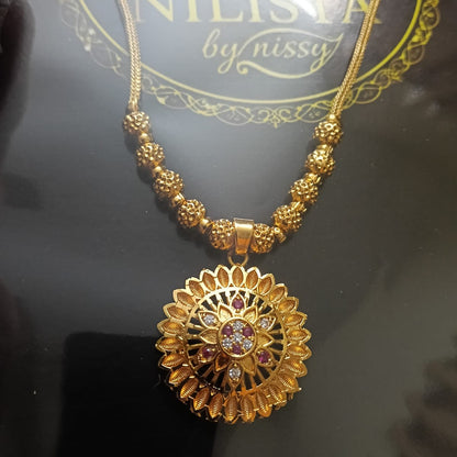 Ornate Gold Medallion Necklace