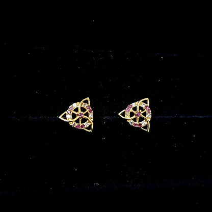 Pair of gold triangle earrings