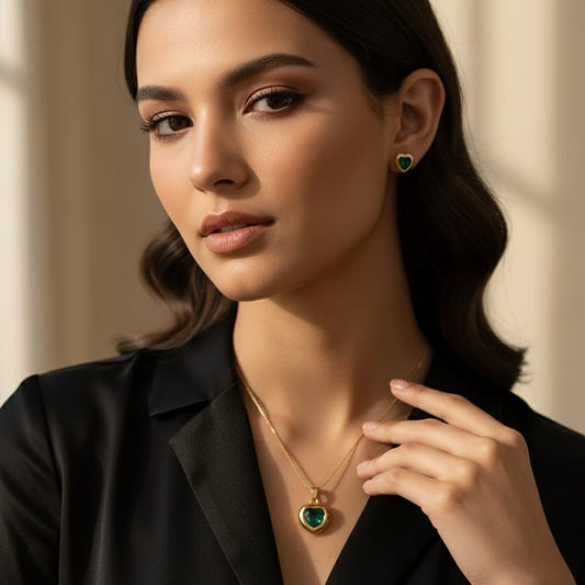 Emerald Heart Adjustable Necklace