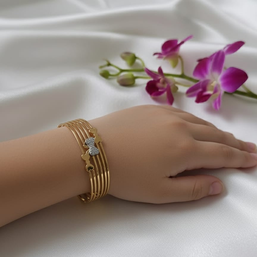 Multi-strand stainless steel kada bangle