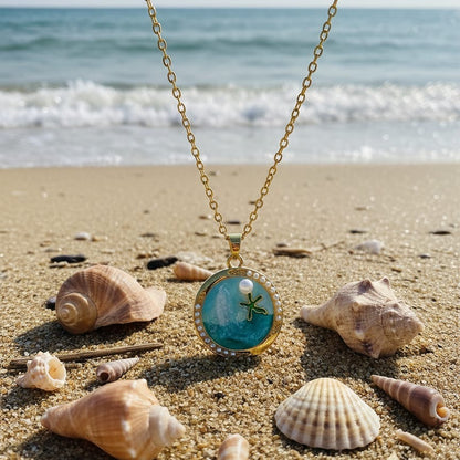 Dolphin Enamel Circle Pendant Necklace