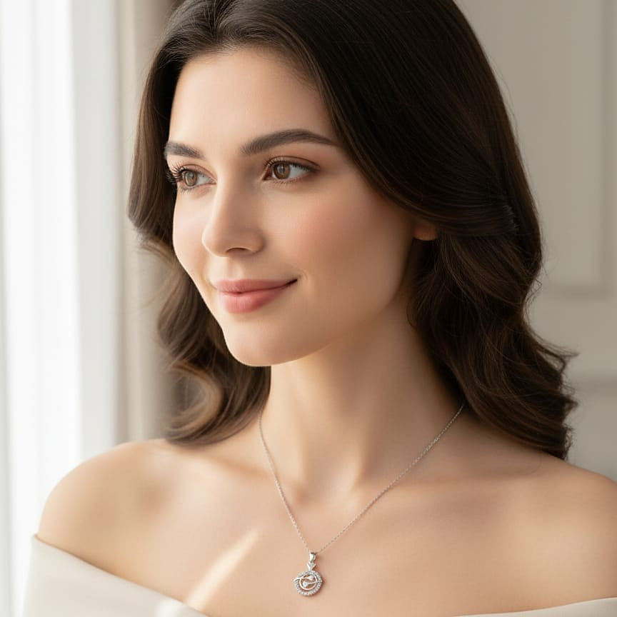 Silver-Toned Celestial Necklace