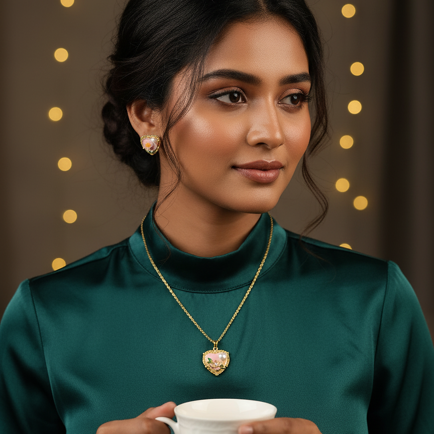 gold necklace with stud