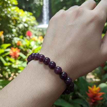 purple beaded bracelet 
